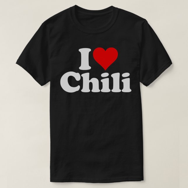 I KÄRLEK HEAR CHILI CHILI CON CARNE T SHIRT (Design framsida)