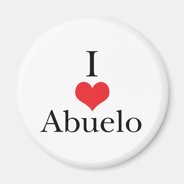 I Kärlek (Heart) Abuelo Magnet (Framsidan)