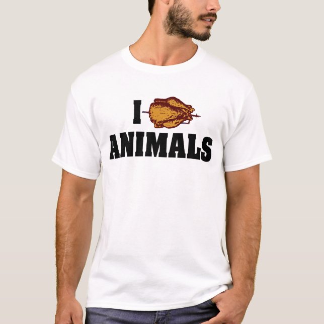I Kärlek Heart Animals - BBQ Cookout Älskare Tee Shirt (Framsida)