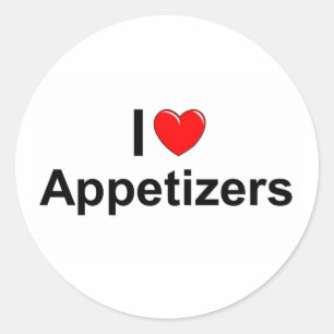 I Kärlek (Heart) Appetizers Runt Klistermärke