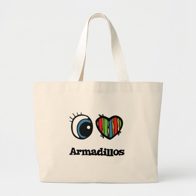 I Kärlek (Heart) Armadillos Jumbo Tygkasse (Framsidan)