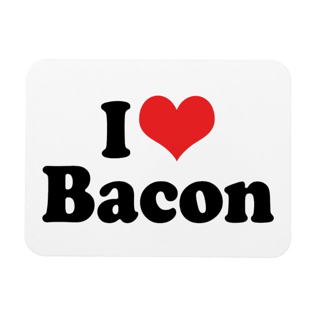 I Kärlek Heart Bacon - Bacon Älskare Magnet (Horisontell)