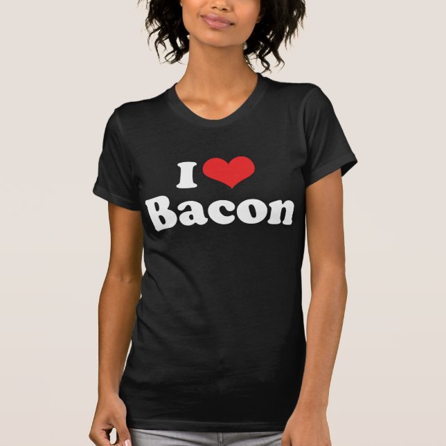 I Kärlek Heart Bacon - Bacon Älskare Tee Shirt (Framsida)