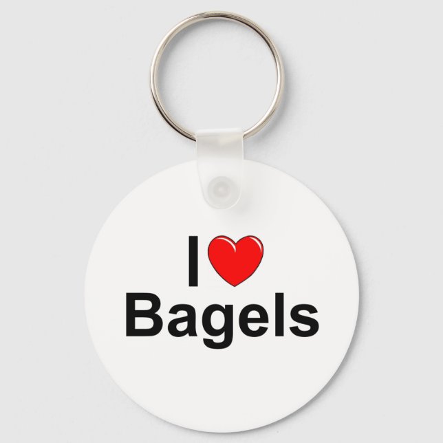 I Kärlek (Heart) Bagels Nyckelring (Framsida)