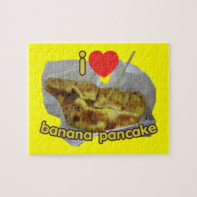 I Kärlek (Heart) Banana Pancake ... Thai Street Fo Pussel (Horisontell)