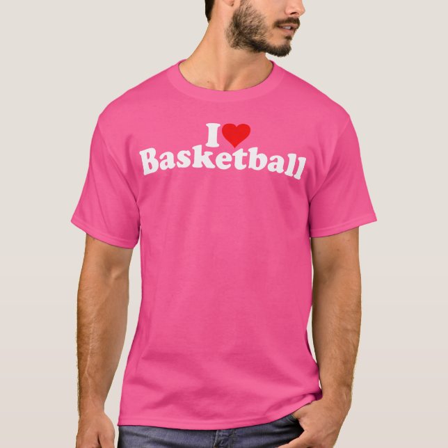I Kärlek Heart Basketball T Shirt (Framsida)