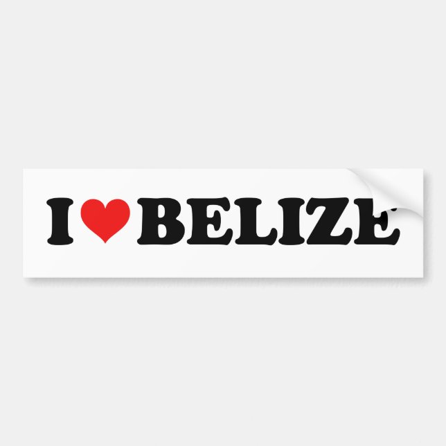 I Kärlek Heart Belize Travel Souvenir Bildekal (Framsidan)