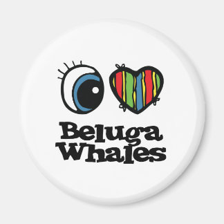 I Kärlek (Heart) Beluga-valar Magnet