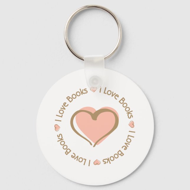 I Kärlek Heart Bokar Nyckelring (Framsida)