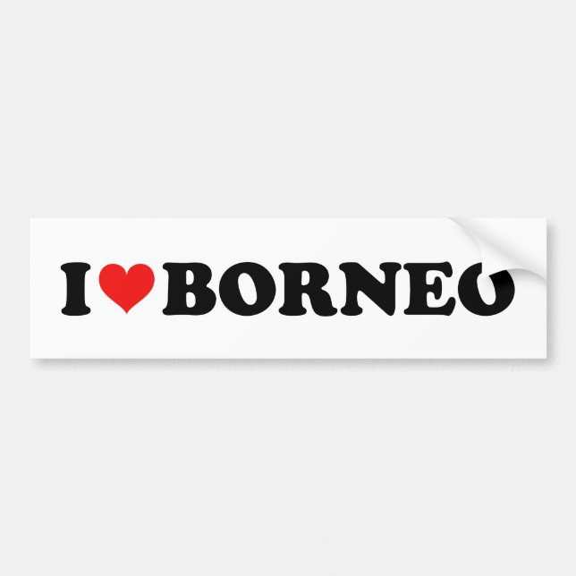 I Kärlek Heart Borneo Travel Souvenir Bildekal (Framsidan)