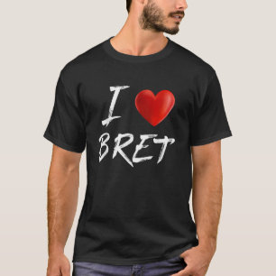 I Kärlek Heart BRET Family Namn T Shirt