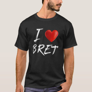 I Kärlek Heart BRET Family Namn T Shirt