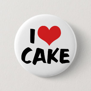I Kärlek Heart Cake - Cake Cookie Donut Älskare Knapp