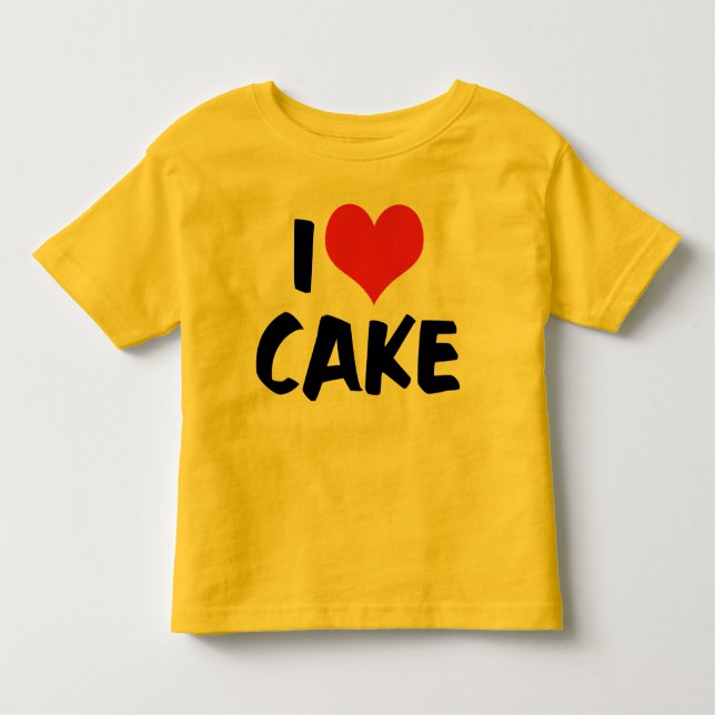 I Kärlek Heart Cake - Cake Cookie Donut Älskare T Shirt (Framsida)