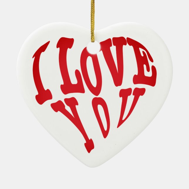 I Kärlek Heart Ceramic Ornament (Baksidan)