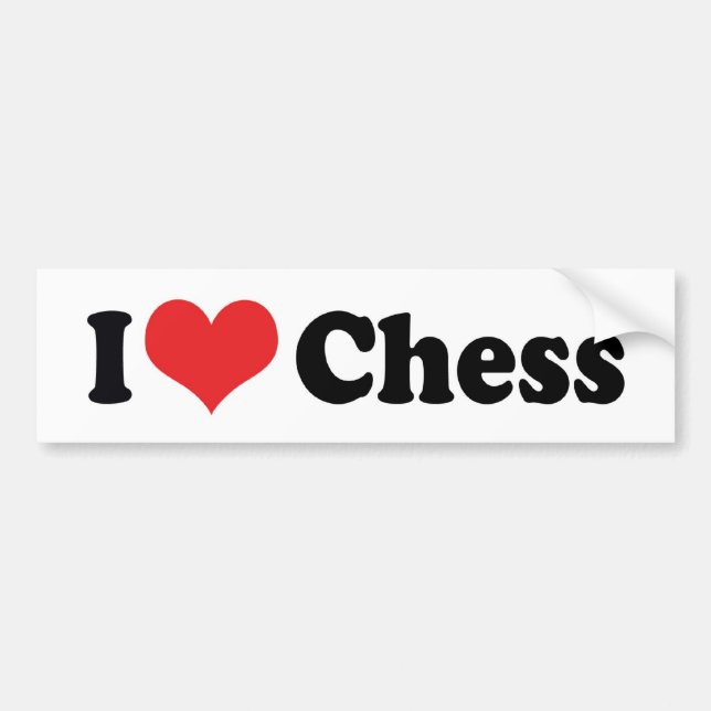 I Kärlek Heart Chess Bildekal (Framsidan)