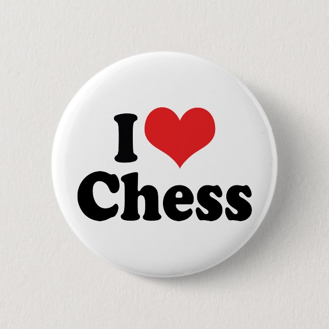 I Kärlek Heart Chess Knapp (Framsida)