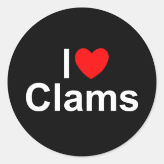 I Kärlek (Heart) Clamm Runt Klistermärke