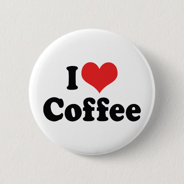 I Kärlek Heart Coffee - Java Caffeine Älskare Knapp (Framsida)
