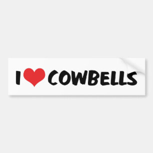 I Kärlek Heart Cowbells Bildekal