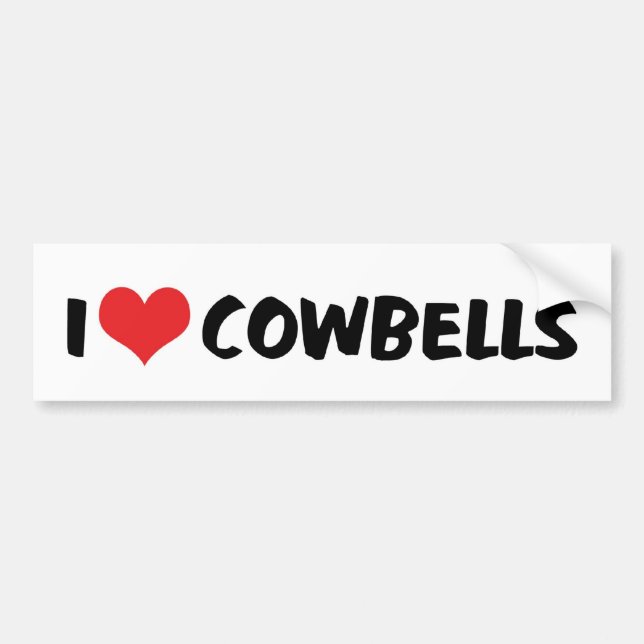 I Kärlek Heart Cowbells Bildekal (Framsidan)
