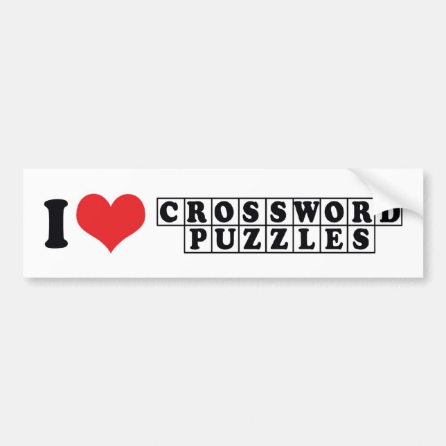 I Kärlek Heart Crossword Puzzles - Puzzle Älskare Bildekal (Framsidan)