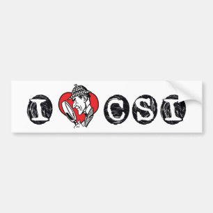 I Kärlek Heart CSI - Brottsundersökning Bildekal