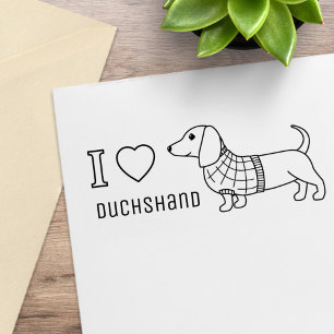 I Kärlek Heart Dachshund Wiener Hund Play Sweater Stämpel