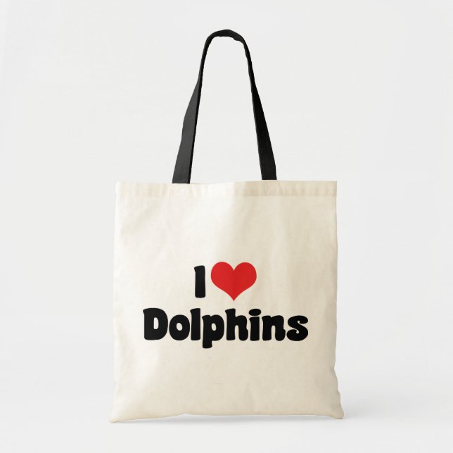 I Kärlek Heart Dolphins - Dolphin Älskare Tygkasse (Framsidan)
