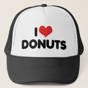 I Kärlek Heart Donuts - Donut Snack Food Sugar Äls Truckerkeps
