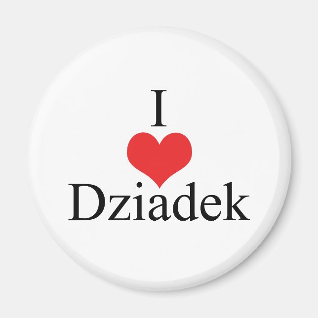I Kärlek (Heart) Dziadek Magnet (Framsidan)