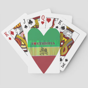 I Kärlek Heart Etiopien: Flagga Art Motif Casinokort