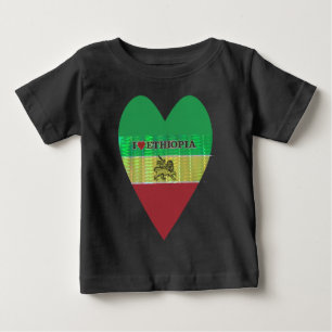 I Kärlek Heart Etiopien: Flagga Art Motif T-shirt
