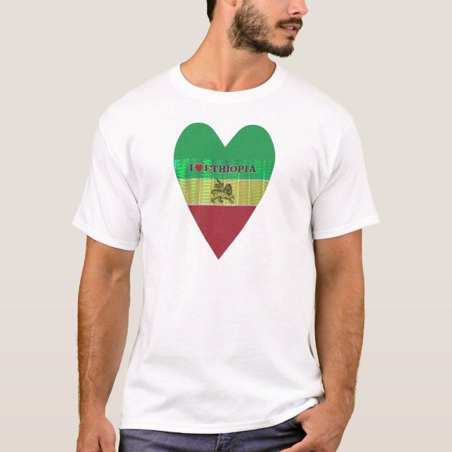 I Kärlek Heart Etiopien: Flagga Art Motif Tee (Framsida)