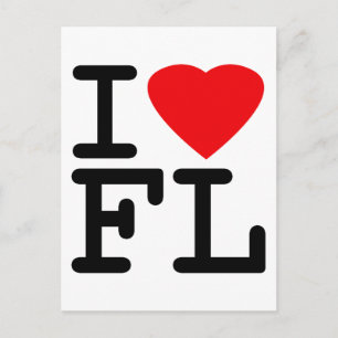 I Kärlek Heart Florida Vykort