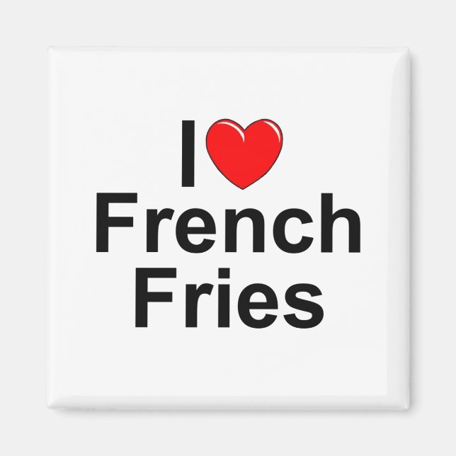 I Kärlek (Heart) Fransk Fries Magnet (Framsidan)