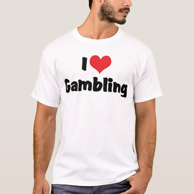 I Kärlek Heart Gambling - Las Vegas Casino Älskare T Shirt (Framsida)