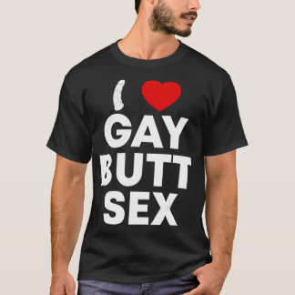 I Kärlek Heart Gay Butt Anal Leksak Funny Gay HBT T Shirt