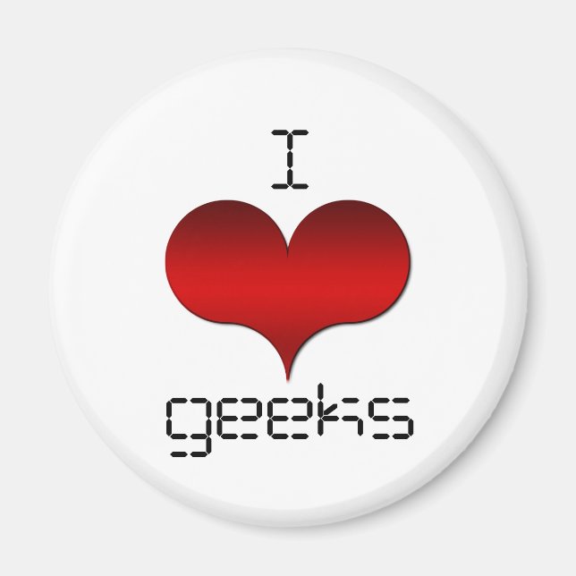 I Kärlek (Heart) Geeks Magnet (Framsidan)