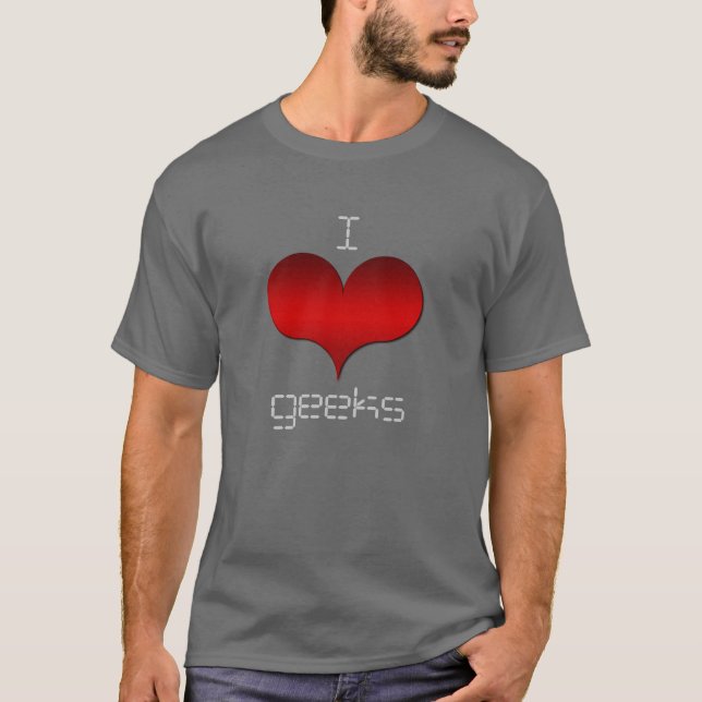 I Kärlek (Heart) Geeks Mörk Manar Tee (Framsida)