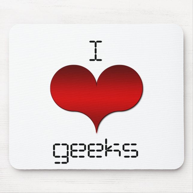 I Kärlek (Heart) Geeks Mousepad Musmatta (Framsidan)