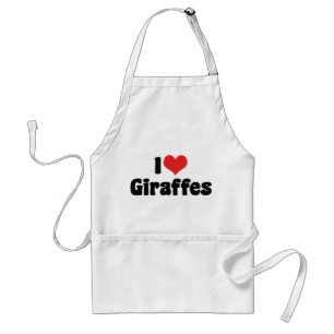I Kärlek Heart Giraffes - Giraffe Älskare Förkläde