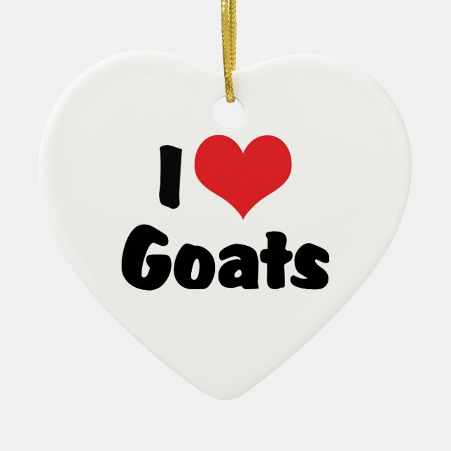 I Kärlek Heart Goats - Goat Älskare Julgransprydnad Keramik (Framsidan)