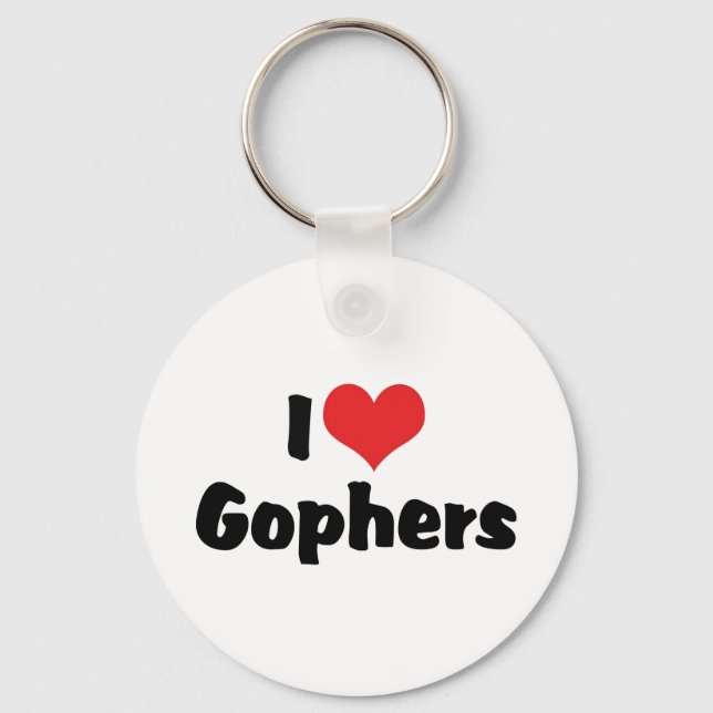 I Kärlek Heart Gophers Nyckelring (Framsida)