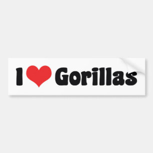 I Kärlek Heart Gorillas - Gorilla Älskare Bildekal