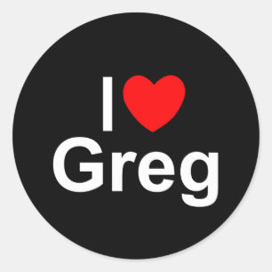 I Kärlek (Heart) Greg Runt Klistermärke