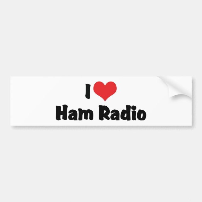 I Kärlek Heart Ham Radio - Amateur Radio Älskare Bildekal (Framsidan)