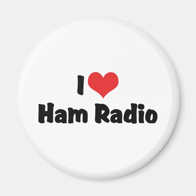 I Kärlek Heart Ham Radio - Amateur Radio Älskare Magnet (Framsidan)