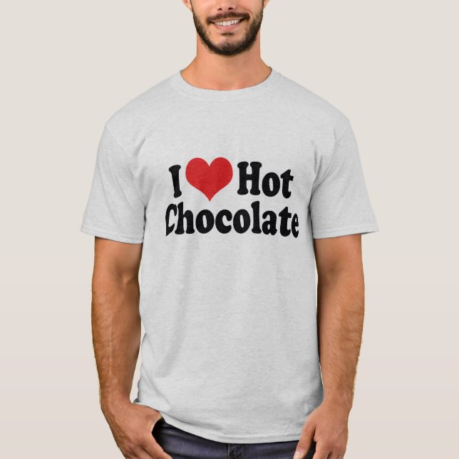 I Kärlek Heart Hett Chocolate - Hett Cocoa Älskare T Shirt (Framsida)