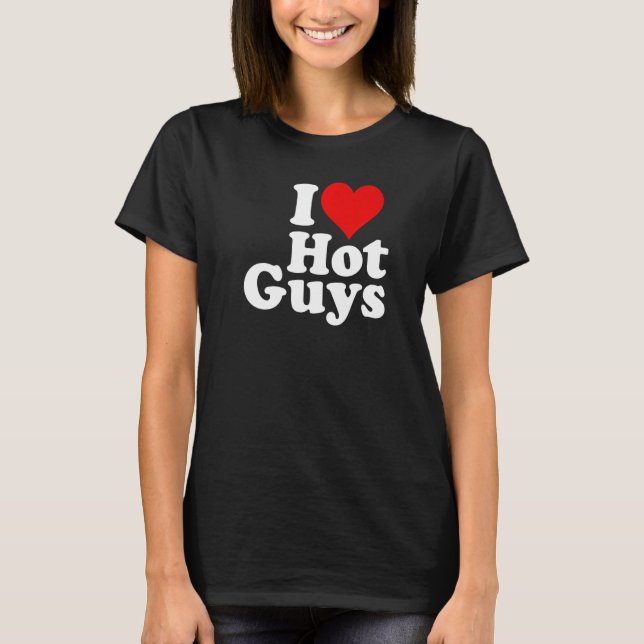I KÄRLEK HEART HETT GUYS BOYS MANAR VALENTINES DAY T SHIRT (Framsida)